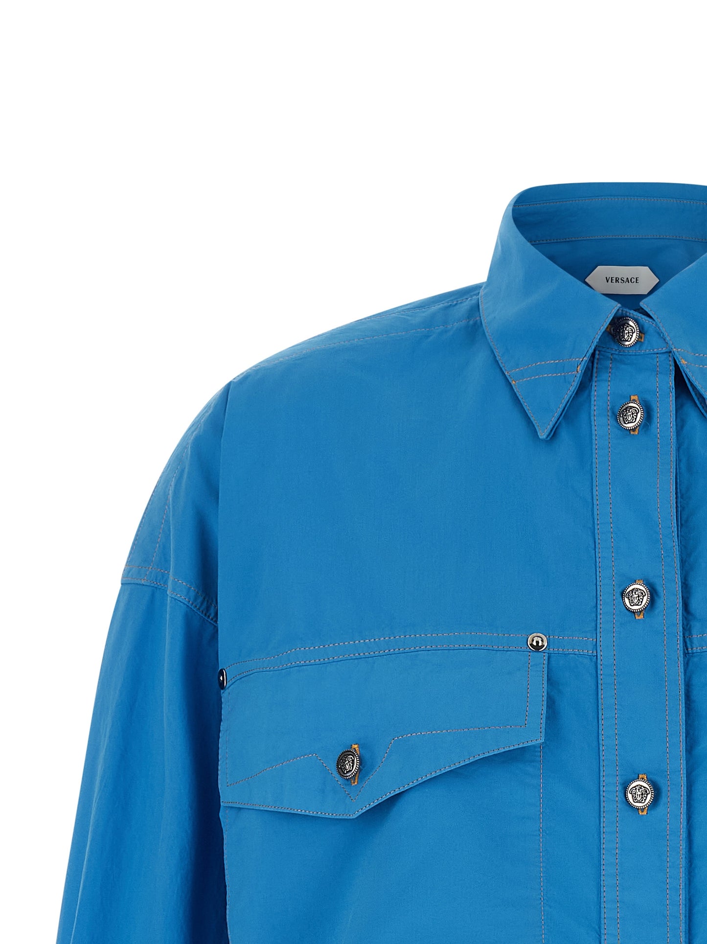 Blusa Versace de algodón azul