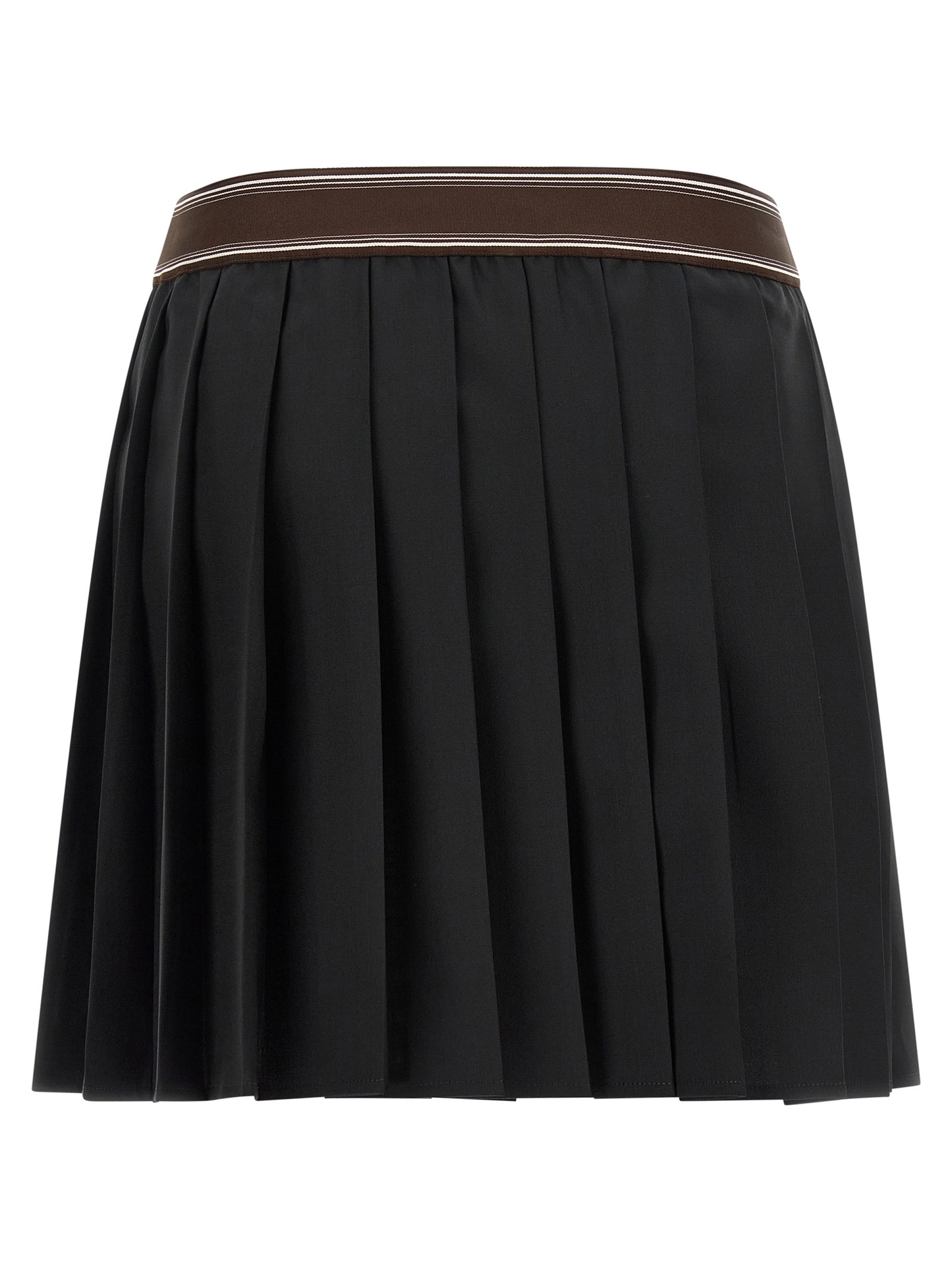 Falda larga de lana negra de Versace