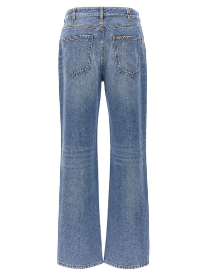 Chloé Pantalón Vaquero De Algodón Azul De Tiro Alto