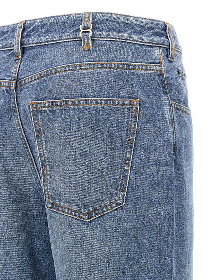 Chloé Pantalón Vaquero De Algodón Azul De Tiro Alto