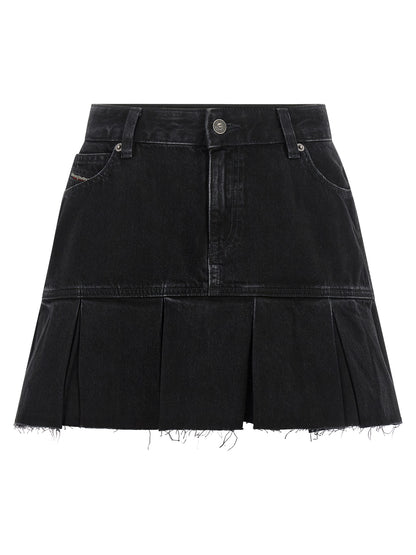 Jupe longue en coton Diesel de couleur bleue