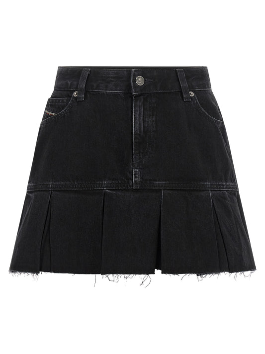 Jupe longue en coton Diesel de couleur bleue