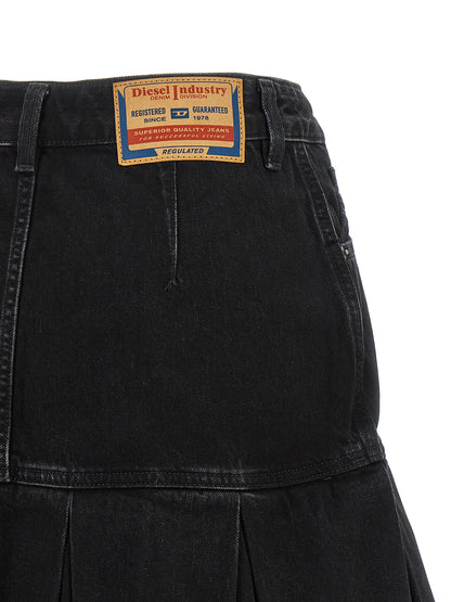 Jupe longue en coton Diesel de couleur bleue