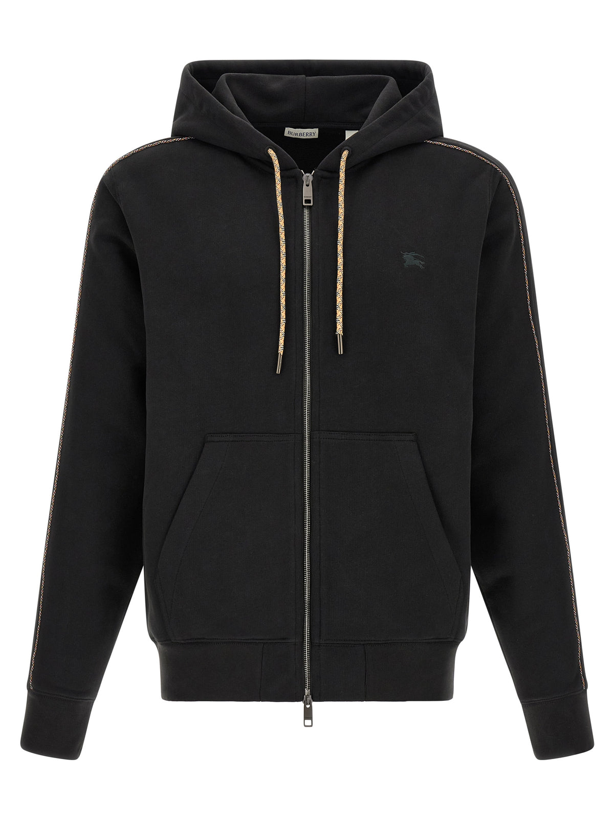 Burberry Sweat à capuche en coton noir modèle Scott