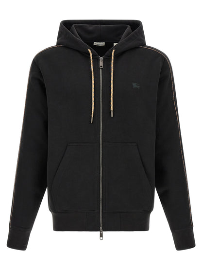 Burberry Sweat à capuche en coton noir modèle Scott