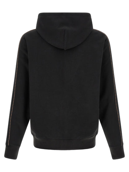 Burberry Sweat à capuche en coton noir modèle Scott