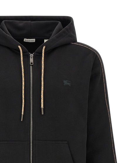 Burberry Sweat à capuche en coton noir modèle Scott
