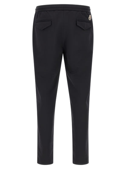 Moncler Pantalones Joggers Negros De Poliamida Confort Técnico