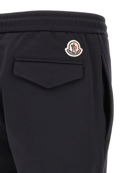 Moncler Pantalones Joggers Negros De Poliamida Confort Técnico
