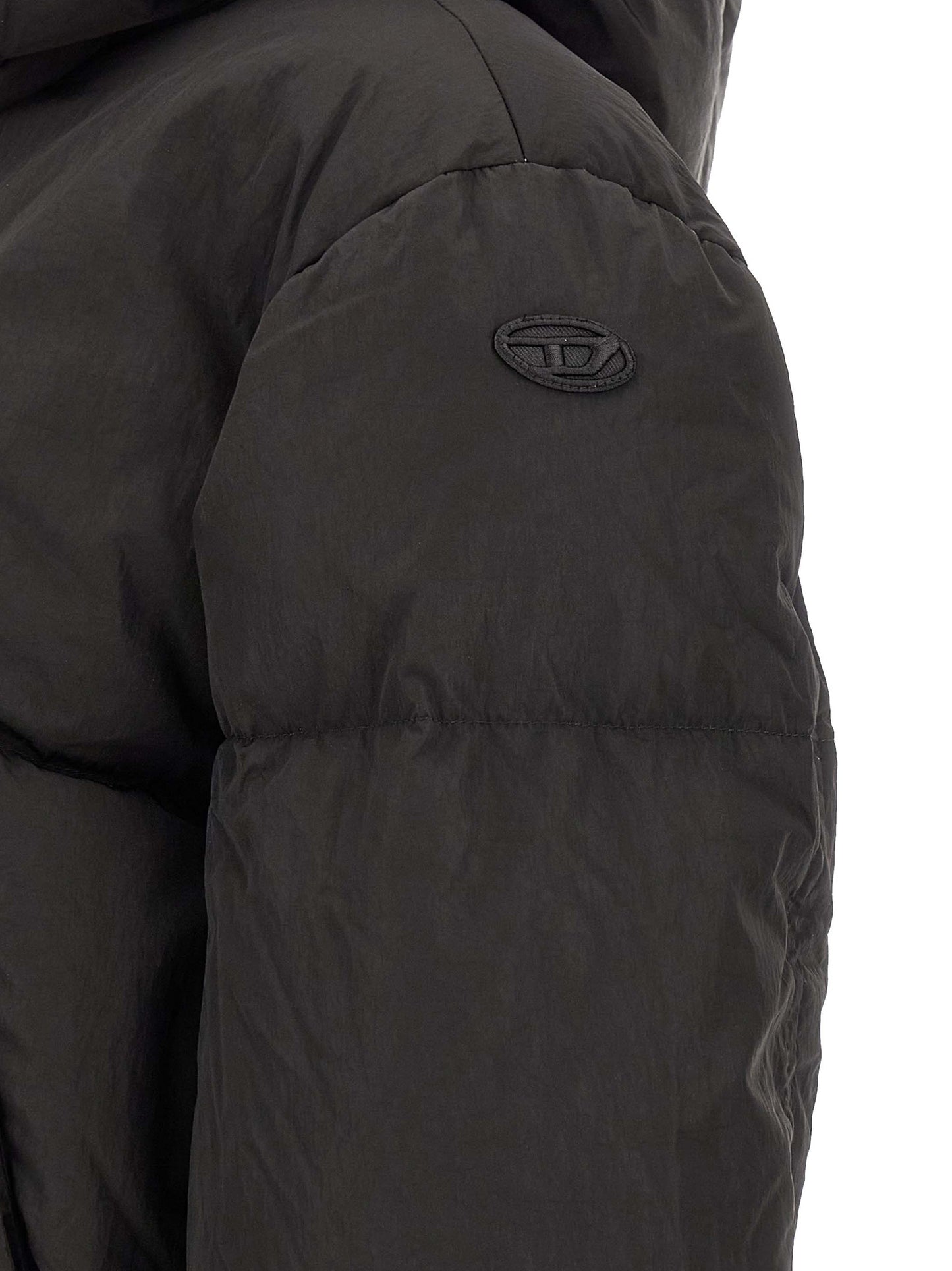 Diesel Long Black Classic Polyamide Jacket