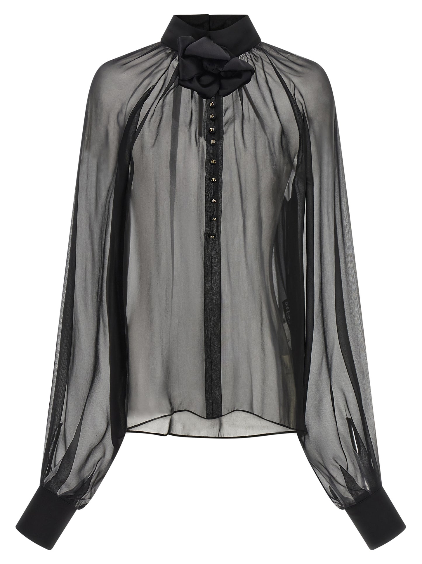 Blusa de seda negra de Dolce & Gabbana