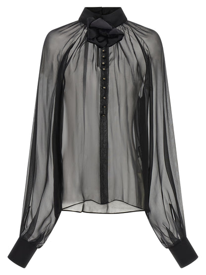 Blusa de seda negra de Dolce & Gabbana