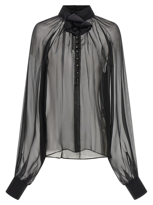 Blusa de seda negra de Dolce & Gabbana