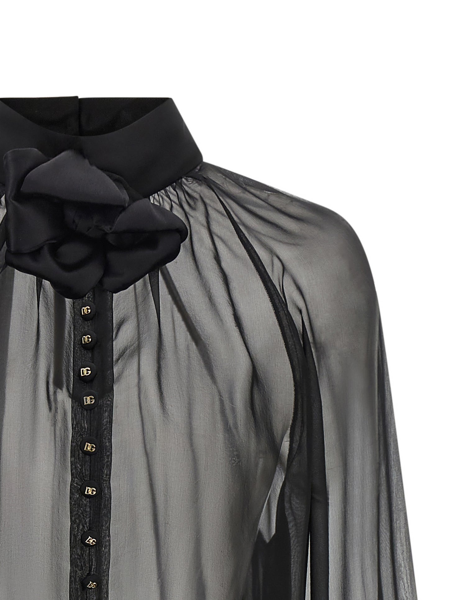 Blusa de seda negra de Dolce & Gabbana
