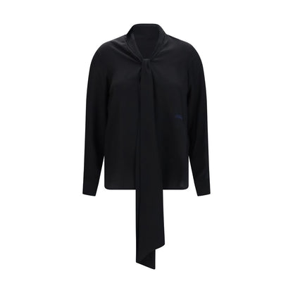 Blusa Burberry De Seda Negra Con Corte Regular Y Caída Natural