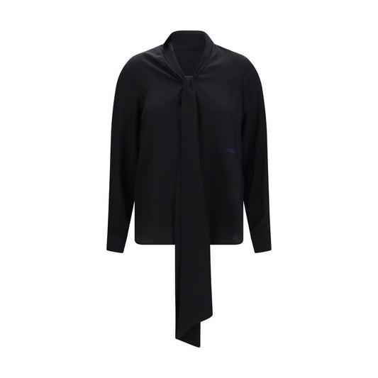 Blusa Burberry De Seda Negra Con Corte Regular Y Caída Natural