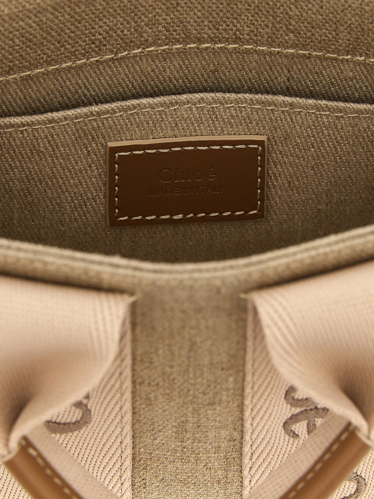 Mini Sac Woody de Chloé en lin naturel multicolore