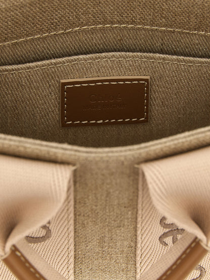 Mini Sac Woody de Chloé en lin naturel multicolore