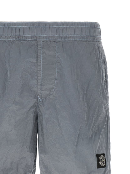 Stone Island Short de bain en polyamide gris