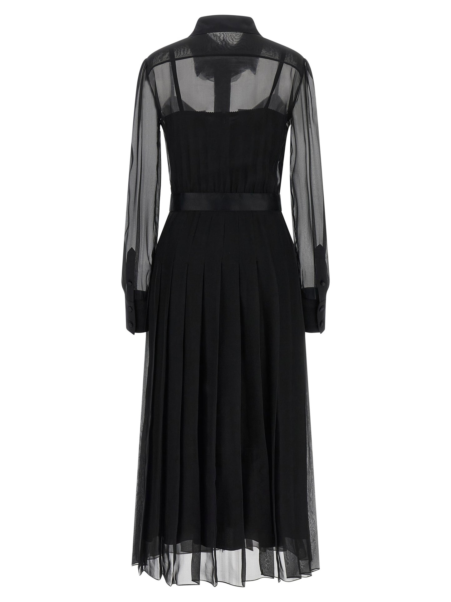 Vestido midi de seda negro de Dolce & Gabbana