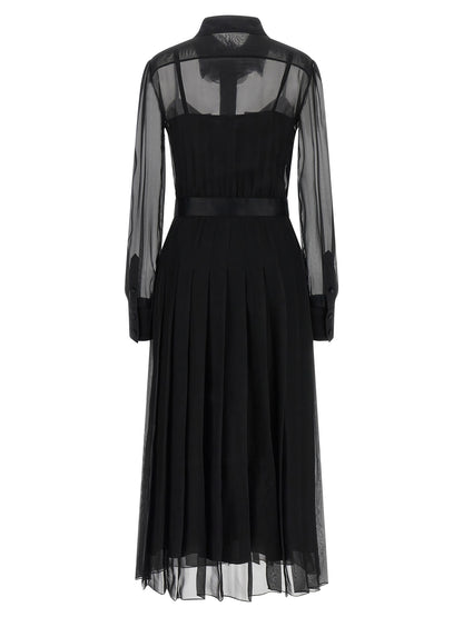 Vestido midi de seda negro de Dolce & Gabbana