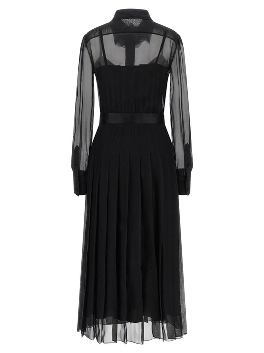 Vestido midi de seda negro de Dolce & Gabbana