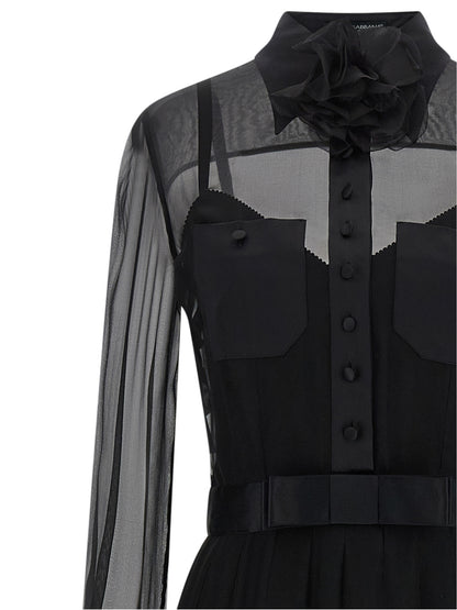Vestido midi de seda negro de Dolce & Gabbana