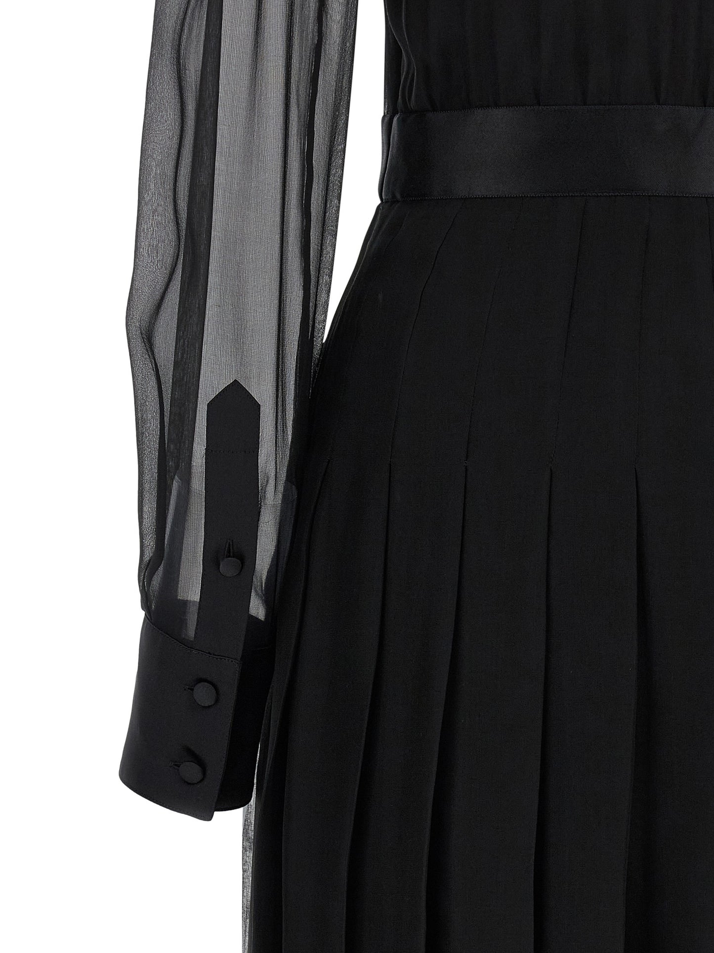 Vestido midi de seda negro de Dolce & Gabbana
