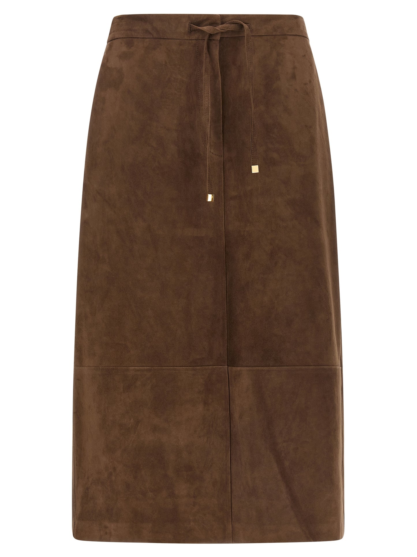 Falda midi de piel de cordero dorada 'S Max Mara