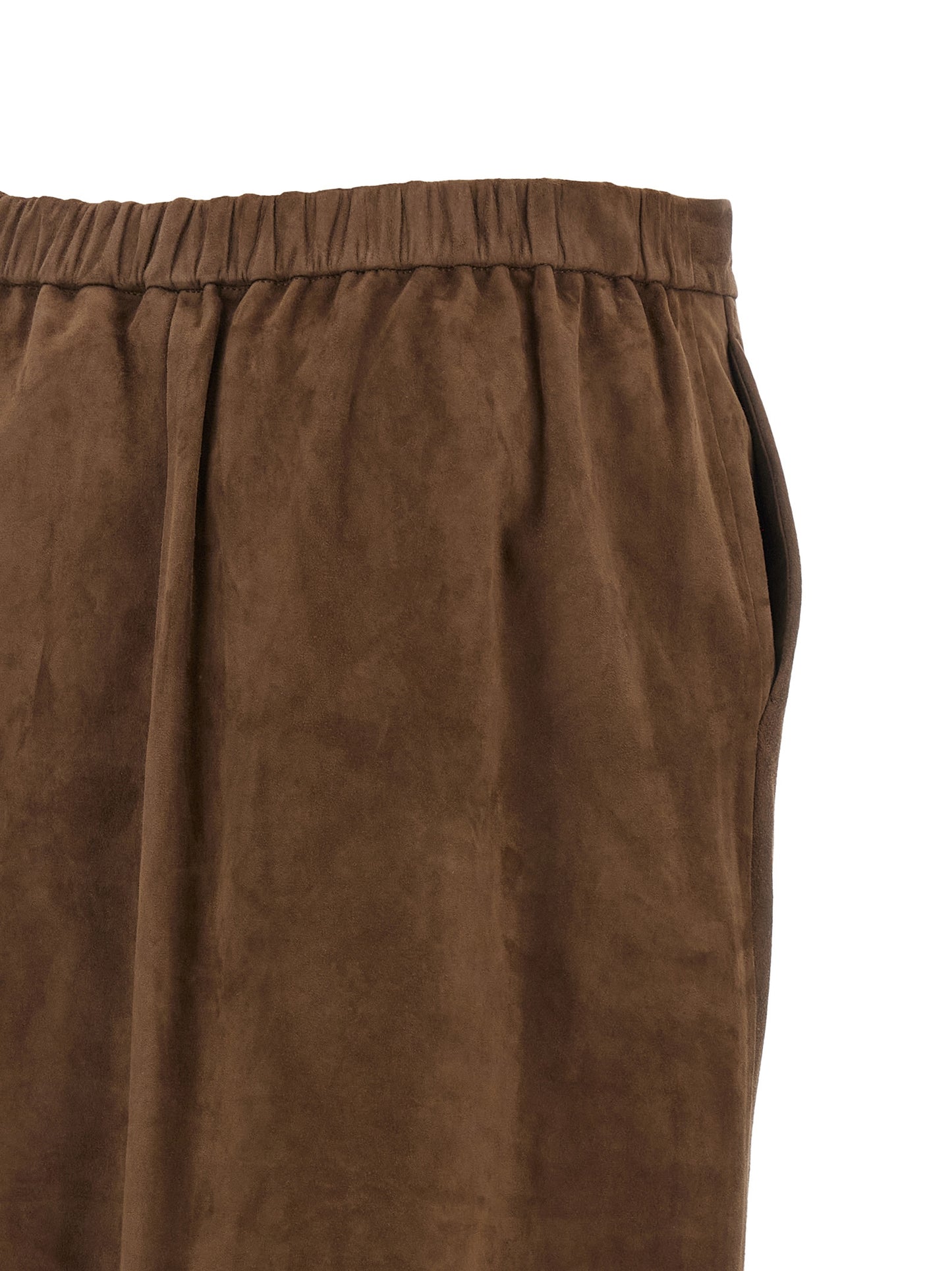 Falda midi de piel de cordero dorada 'S Max Mara