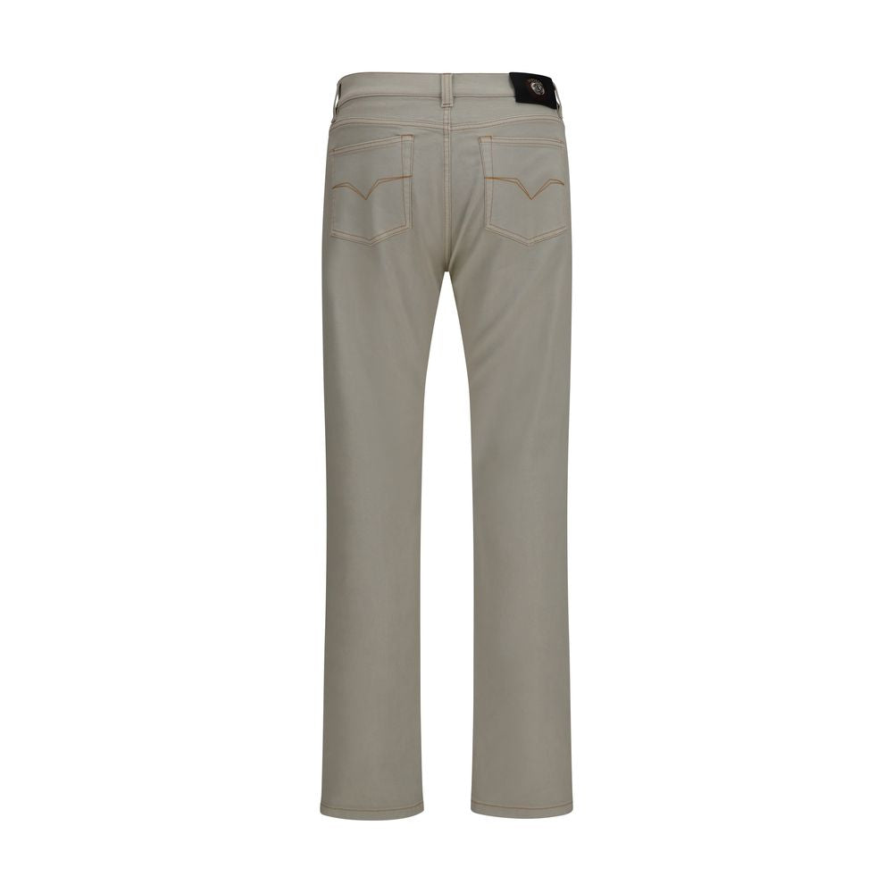 Vaqueros Versace cónicos de algodón beige