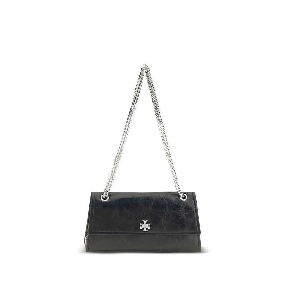 Bolso de hombro Tory Burch de ante y piel negro