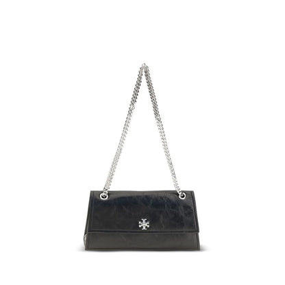 Bolso de hombro Tory Burch de ante y piel negro