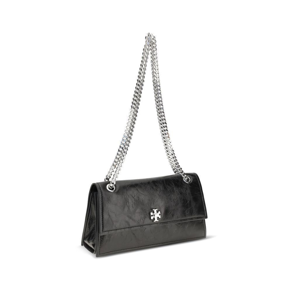 Bolso de hombro Tory Burch de ante y piel negro
