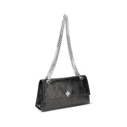Bolso de hombro Tory Burch de ante y piel negro