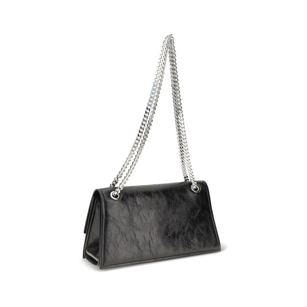 Bolso de hombro Tory Burch de ante y piel negro