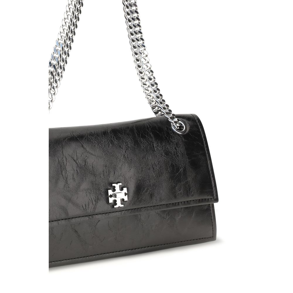 Bolso de hombro Tory Burch de ante y piel negro