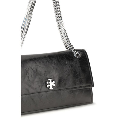 Bolso de hombro Tory Burch de ante y piel negro