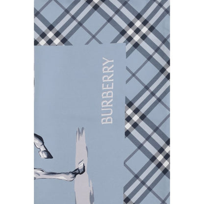 Pañuelo Burberry De Seda Azul - Estampado Caballero Ecuestre
