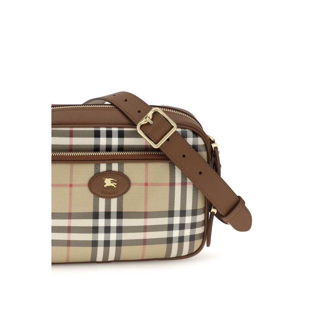 Bolso de hombro Burberry de algodón beige