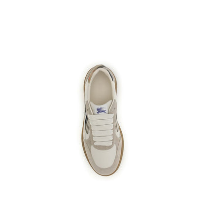 Burberry Beige Calfskin Bos Taurus Model Sneakers