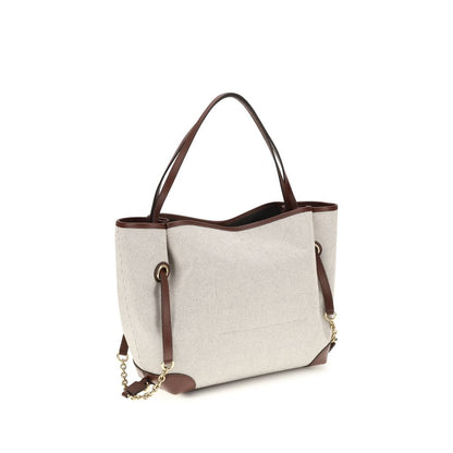 Chloé Beige Cotton Shoulder Bag Daily Use