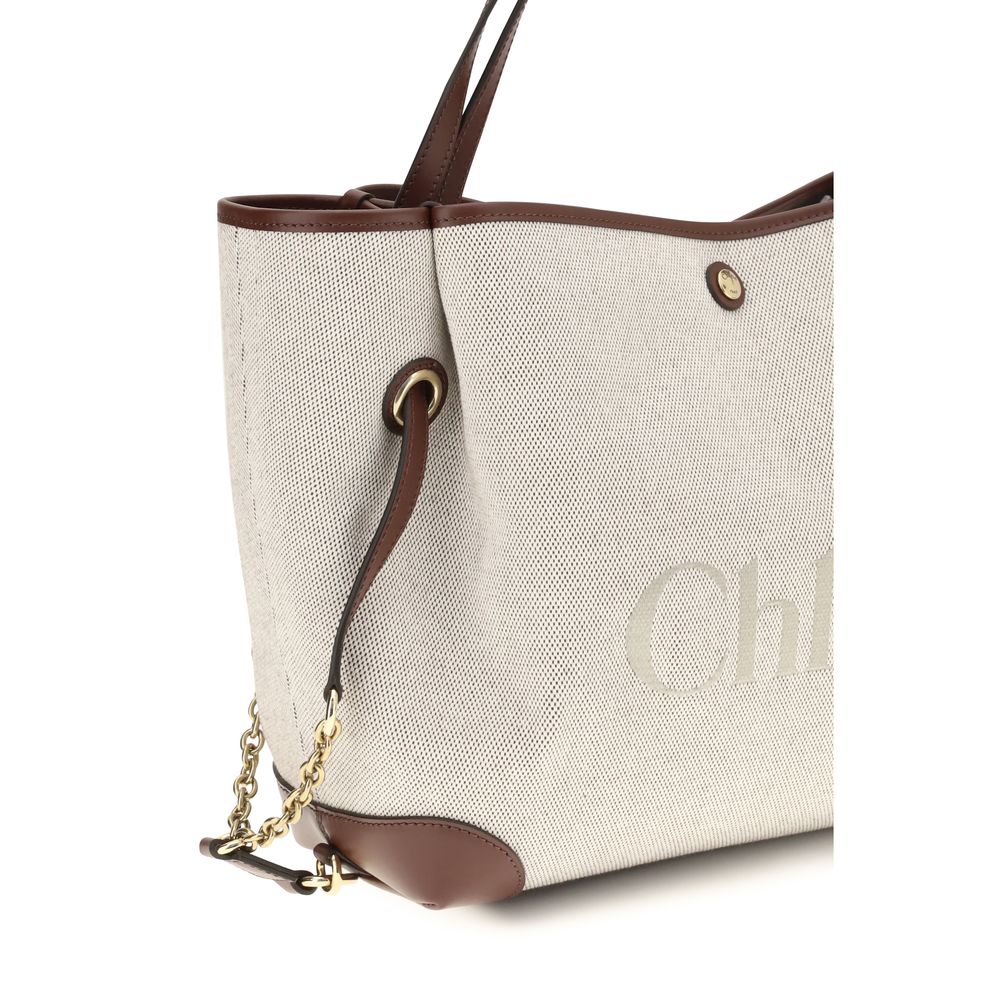 Chloé Beige Cotton Shoulder Bag Daily Use