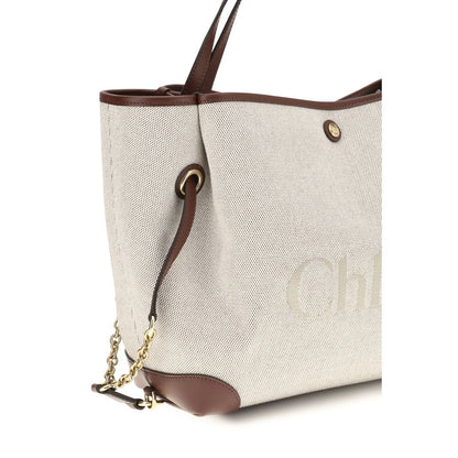 Chloé Beige Cotton Shoulder Bag Daily Use
