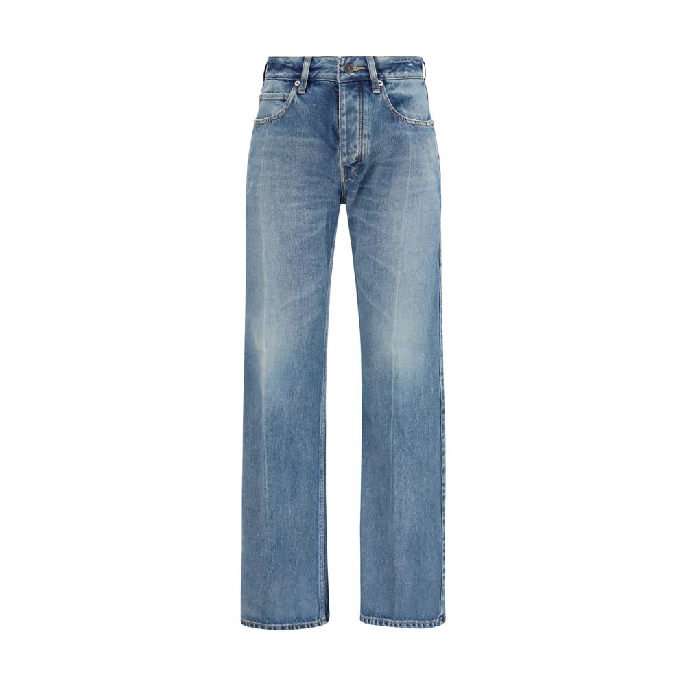 Jeans droits en coton bleu Balenciaga