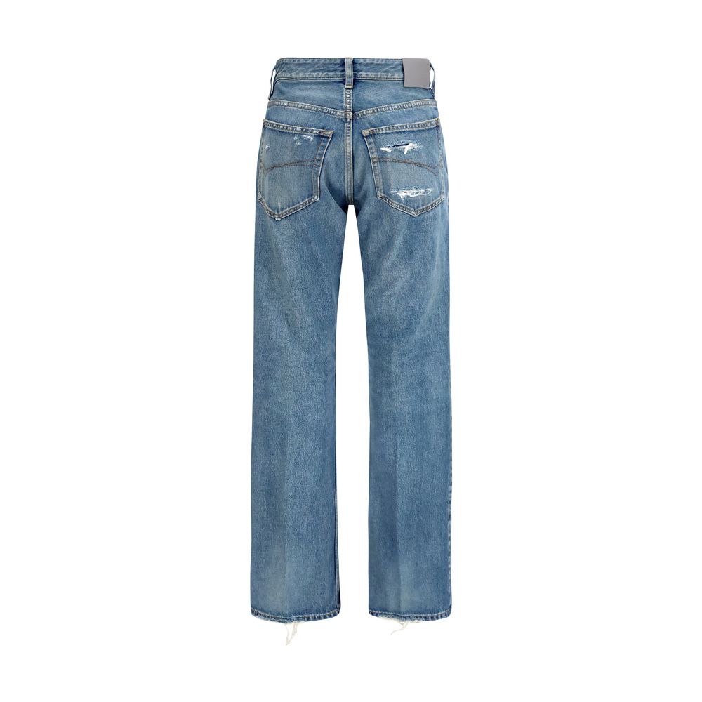Jeans droits en coton bleu Balenciaga