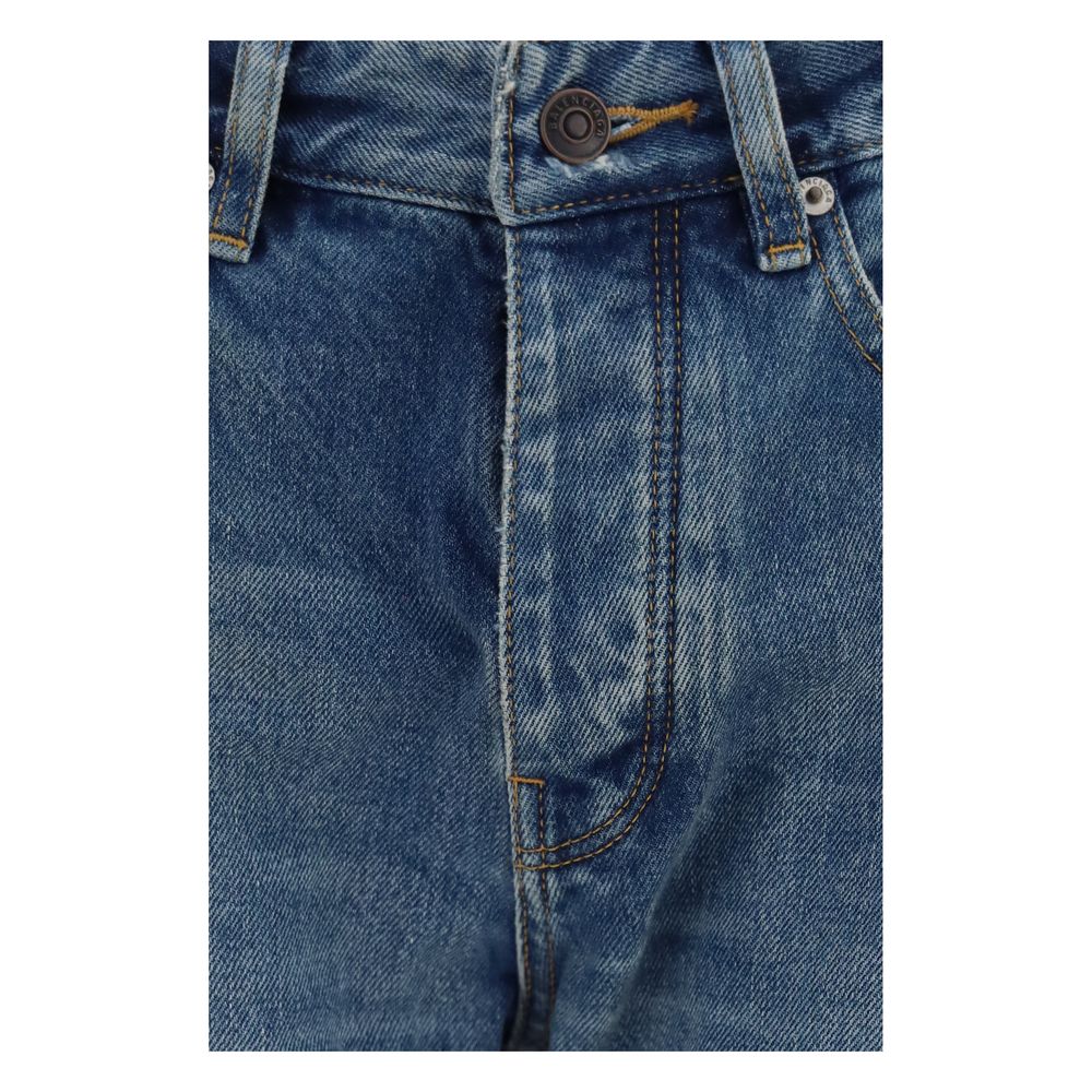 Jeans droits en coton bleu Balenciaga