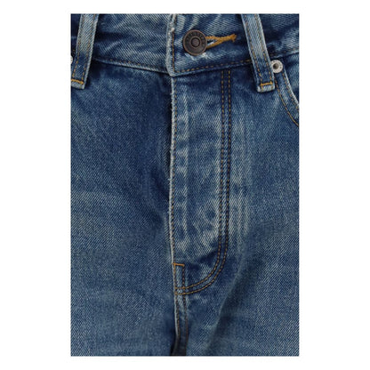 Jeans droits en coton bleu Balenciaga