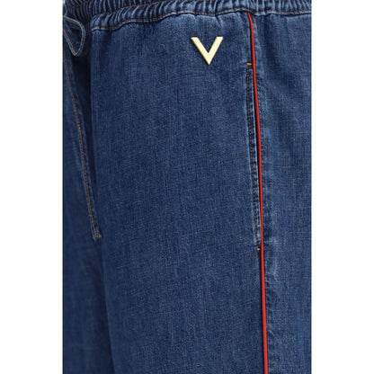 Pantalones casuales Valentino Garavani de poliéster azul