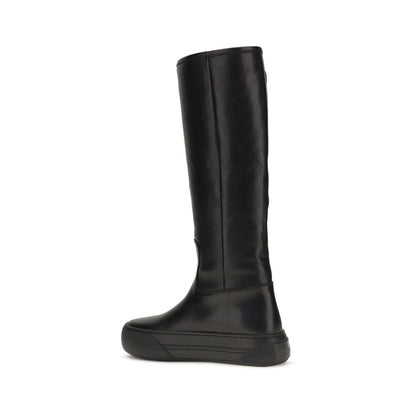 Chloé Black Bos Taurus Calfskin Flat Boots